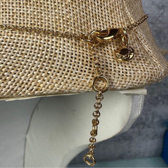 J. Crew seashell white beaded gold tone necklace with charms - Picture 3 of 4